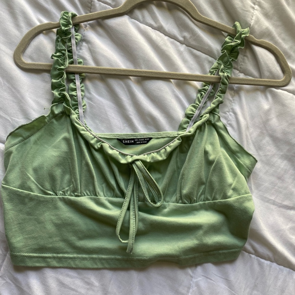 Never worn, new, green crop top